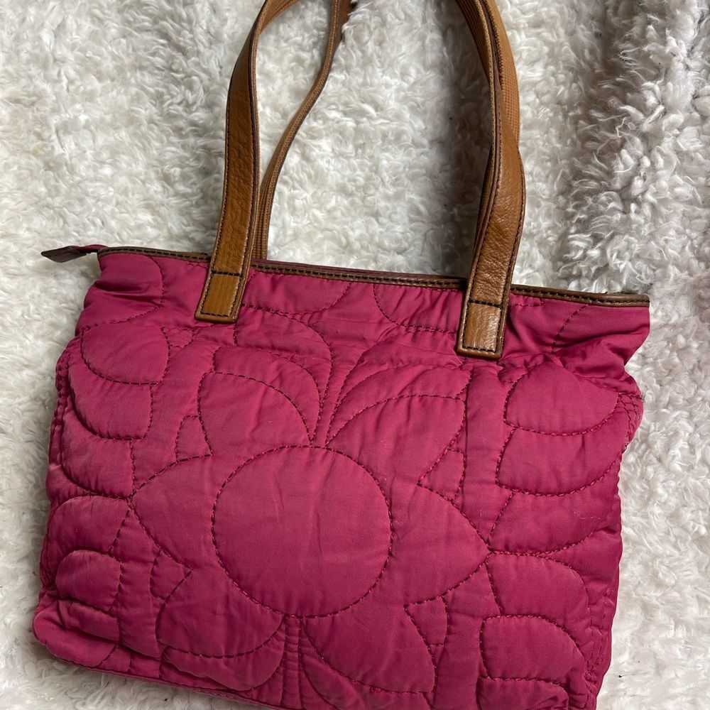 Fossil Key -Per Quilted Fabric Burgundy Shoulder … - image 3
